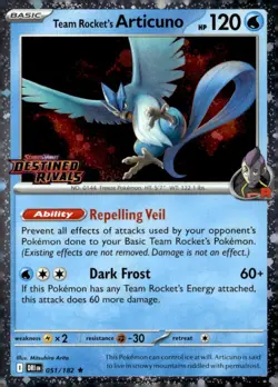 Team Rocket's Articuno (Destined Rivals Stamp) 051/182 Cosmos Holo NM - Image 1