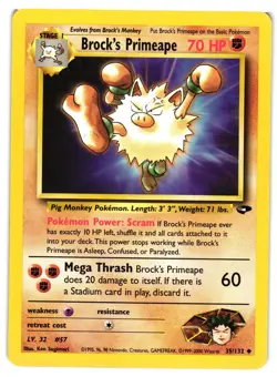 Pokemon TCG Brock’s Primeape 35/132 Uncommon Unlimited LP - Image 1