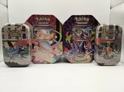 2 Pokemon TCG Mega Moonlit ex Tin Bundle Clefable/Gengar AND 2 Lumiose City Tins - Image 1
