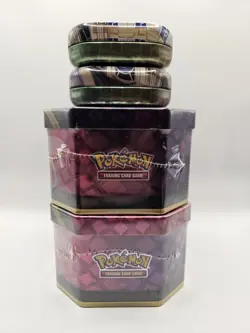 2 Pokemon TCG Mega Moonlit ex Tin Bundle Clefable/Gengar AND 2 Lumiose City Tins - Image 3