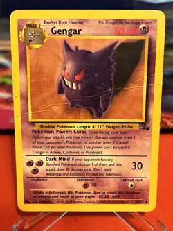 Gengar 20/62 Rare Fossil Pokemon Unlimited Damaged - Image 1