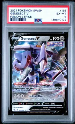 2021 POKEMON SWORD & SHIELD FUSION STRIKE #185 GENESECT V PSA 6 - Image 1