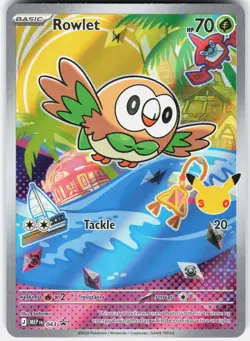Pokemon Rowlet 043 Holo Promo ME: Mega Evolution Promo Pokemon Near Mint - Image 1