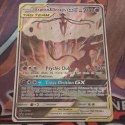 Pokemon Espeon & Deoxys GX SM240 SM-P Promo TAG TEAM Holo EN 260 HP - Image 1