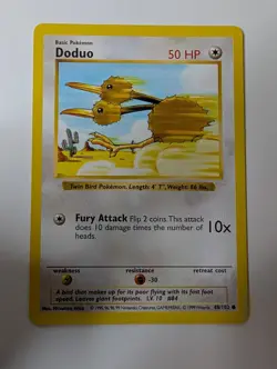Doduo 48/102 Common Base Set Shadowless Pokemon Near Mint - Image 1