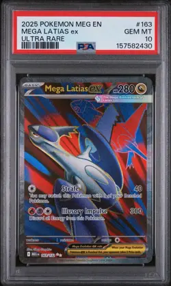 Pokemon 2025 Mega Latias ex 163 Full Art Mega Evolution GEM MINT PSA 10 - Image 1