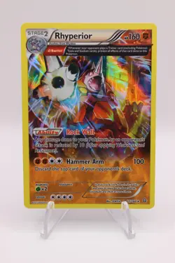 Rhyperior 77/160 XY Primal Clash Reverse Holo Rare Pokemon Card 2015 - Image 1