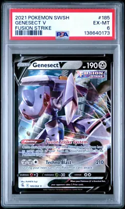 2021 POKEMON SWORD & SHIELD FUSION STRIKE #185 GENESECT V PSA 6 - Image 1