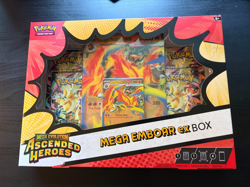 Pokemon TCG Mega Emboar ex Box Ascended Heroes Factory Sealed 4 Packs - Image 1