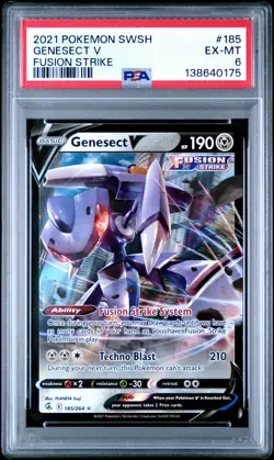 2021 POKEMON SWORD & SHIELD FUSION STRIKE #185 GENESECT V PSA 6 - Image 1