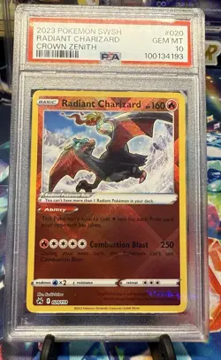 Pokemon TCG Radiant Charizard Crown Zenith Holo Card 020/159 PSA Gem Mint 10 - Image 1