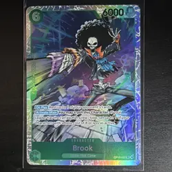 Bandai One Piece Card Game Brook OP15-032 Super Rare Green 4x Playset - Image 1