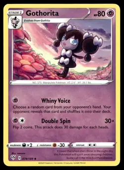 Gothorita 74/189 Pokemon Card Darkness Ablaze Uncommon 80 HP Near Mint SE - Image 1