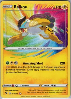 Raikou 050/185 SWSH04: Vivid Voltage - Pokemon Card - NM - Image 1