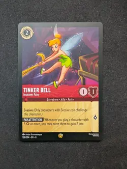 Tinkerbell Insistent Fairy Legendary Card 136/204 Lorcana Reign of Jafar - Image 1