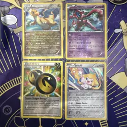 Pokemon Card Lot Of 4 Reverse Holos Roaring Skies (Dragonite, Deoxys, Jirachi) - Image 1