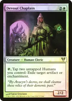 MTG FOIL Devout Chaplain - Avacyn Restored - Image 1