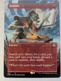 Gamble Borderless Dominaria Remastered MTG NM Magic the Gathering English - Image 1