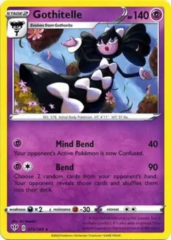Pokemon TCG Gothitelle Sword & Shield: Darkness Ablaze 075/189 Rare NM/M - Image 1