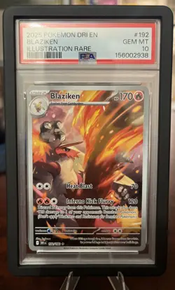 2025 POKEMON DRI EN-DESTINED RIVALS ILLUSTRATION RARE #192 BLAZIKEN PSA 10 - Image 1