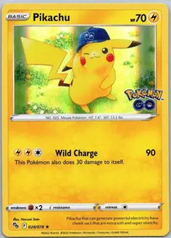 Pikachu 028/078 Holo Rare Pokemon GO Pokemon (NEAR MINT) - Image 1