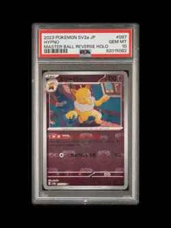 2023 POKEMON JPN SV2A-POKEMON 151 MASTER BALL REVERSE HOLO #097 HYPNO PSA 10 - Image 1