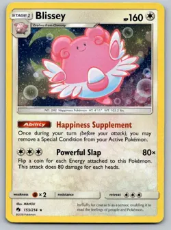 Blissey 153/214 Holo Rare Lost Thunder Pokemon Holo Near Mint - Image 1