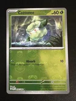 Cottonee 004/086 Pokemon English White Flare Master Ball Reverse Holo Common NM - Image 1