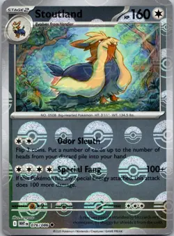 Stoutland (Poke Ball Pattern) 076/086 Uncommon White Flare Pokemon Holo NM - Image 1
