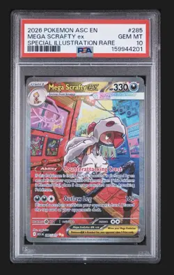 2026 POKEMON ASCENDED HEROES SPECIAL ILLUSTRATION RARE MEGA SCRAFTY EX PSA 10 - Image 1