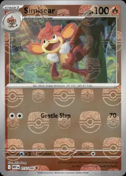 Simisear (Master Ball Pattern) 015/086 Uncommon White Flare Pokemon Near Mint - Image 1