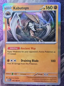 Kabutops 141/165 Rare 151 Pokemon Holo Near Mint - Image 1