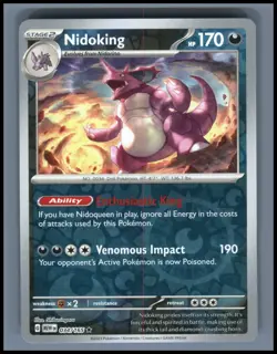 Nidoking 034/165 Rare 151 Pokemon Reverse Holo Near Mint - Image 1