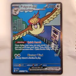 Pokemon TCG Pidgeot ex 225/197 SV03 Obsidian Flames Holo Full Art UR EN 280HP - Image 1