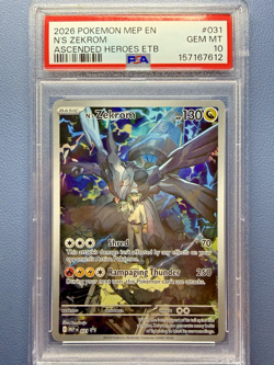 2026 POKEMON MEP ASCENDED HEROES ETB PROMO N'S ZEKROM PSA 10 - Image 1