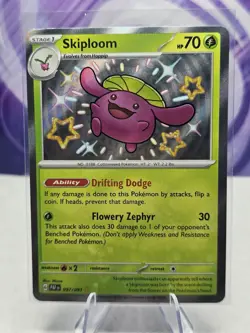 Pokemon Skiploom Shiny Rare SV: Paldean Fates 097/091 NM - Image 1