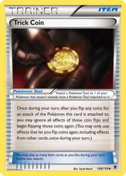Trick Coin 108/119 UC Phantom Forces LP Pokemon - Image 4