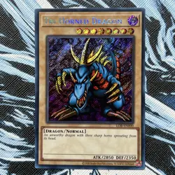 YuGiOh! Tri-Horned Dragon LOB-EN000 Secret Rare 25th Anniversary Mint Near Mint - Image 1