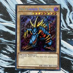 YuGiOh! Tri-Horned Dragon LOB-EN000 Secret Rare 25th Anniversary Mint Near Mint - Image 2