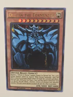 Yugioh Obelisk the Tormentor KICO-EN064 Pharaoh's Rare 1st Ed NM - Image 2