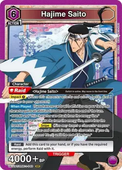 Union Arena: Rurouni Kenshin - Hajime Saito (SR) Foil - UE11BT/RNK-1-040 - Image 1