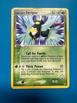 17/95 Team Aqua's Seviper Rare Pokemon TCG Card - EX Magma vs Aqua - MP - Image 1