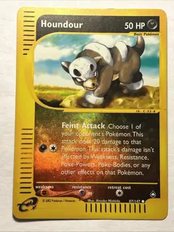 Houndour 087/147 Aquapolis Reverse Holo 2002 Pokemon TCG Vintage Card LP - Image 1