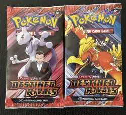 2 Pokemon Scarlet & Violet Destined Rivals Booster Pack Factory Sealed 10 Cards - Image 1