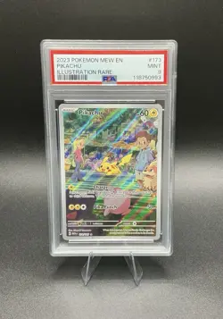 2023 Pokemon Pikachu Illustration Mew en 151, Rare Card 173/165, PSA 9 - Image 1