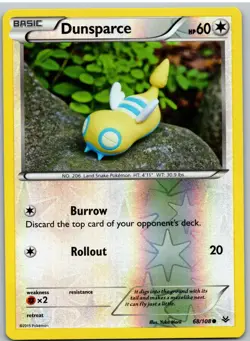Dunsparce 68/108 Common Roaring Skies Pokemon Reverse Holo - Image 1