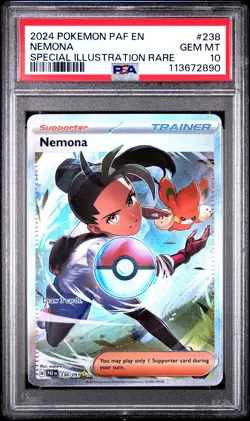 2024 POKEMON PAF EN-PALDEAN FATES SPECIAL ILLUSTRATION RARE #238 NEMONA PSA 10 - Image 1
