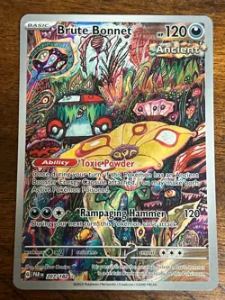 Pokemon! Brute Bonnet Illustration Rare - Paradox Rift 207/182, Pack Fresh NM - Image 1