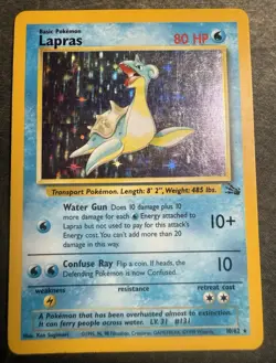 Pokemon TCG Lapras 10/62 Fossil Holo Rare Eng Unlimited Edition 1999 - Image 1