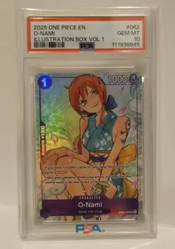 One Piece O-Nami Illustration Box Volume 1 OP05-062 PSA 10 Gem Mint - Image 3